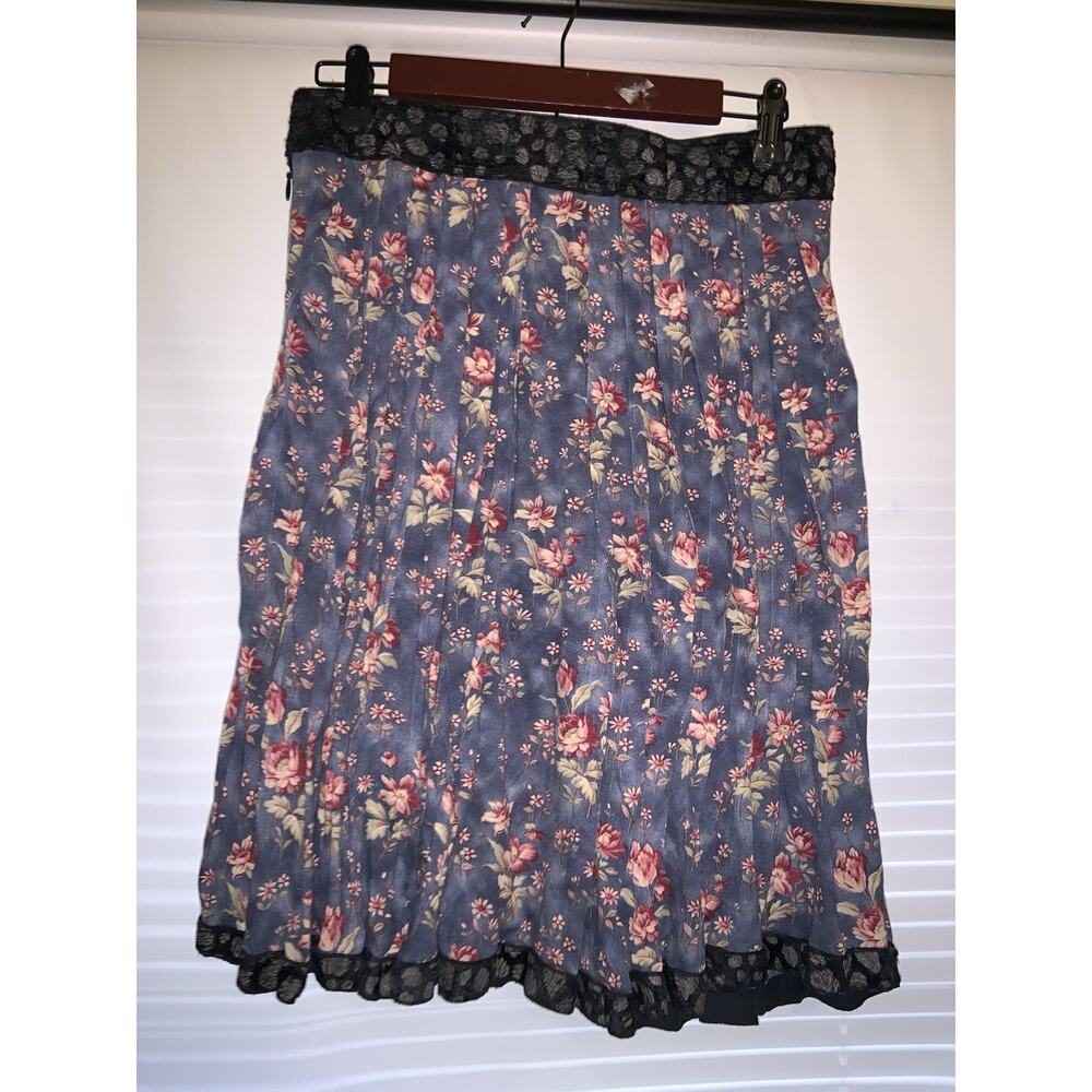 Y2K Custo Barcelona Pleated Floral Grunge Skirt Size 36